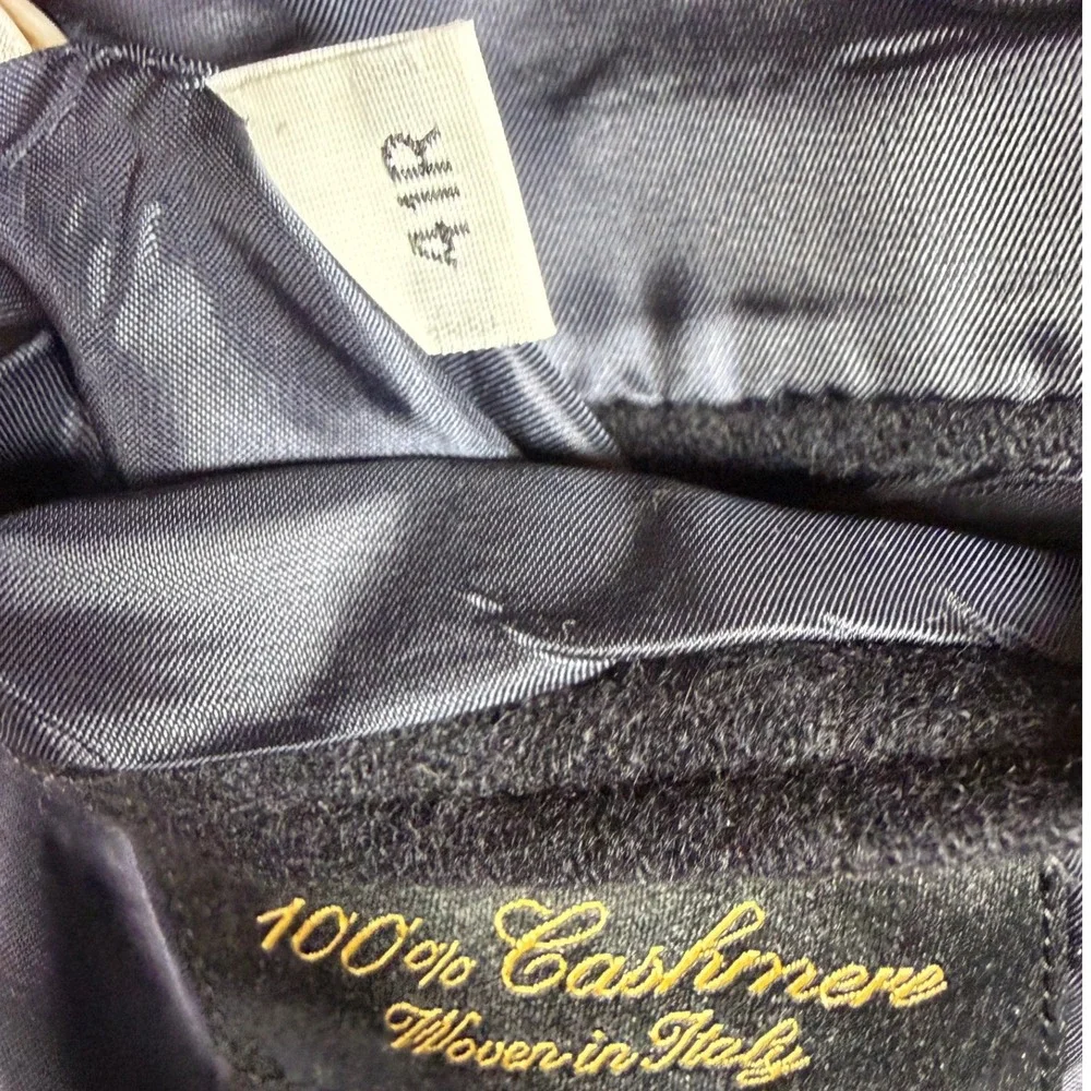 Hart Schaffner Marx Sport Coat Mens 41R Black 100% Cashmere Gold Trumpeter